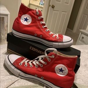 Brand new red high top converse